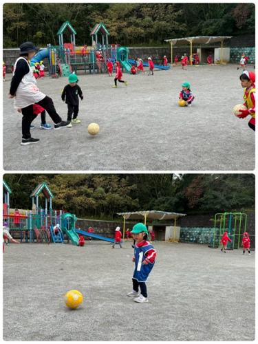 >ぱんだちゃんがサッカーやってるよ～